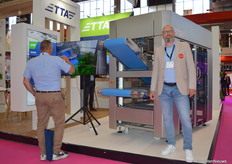 TTA introduced bHarvest, a harvester for indoor and vertical farming. Pictured: Renko Schuil.